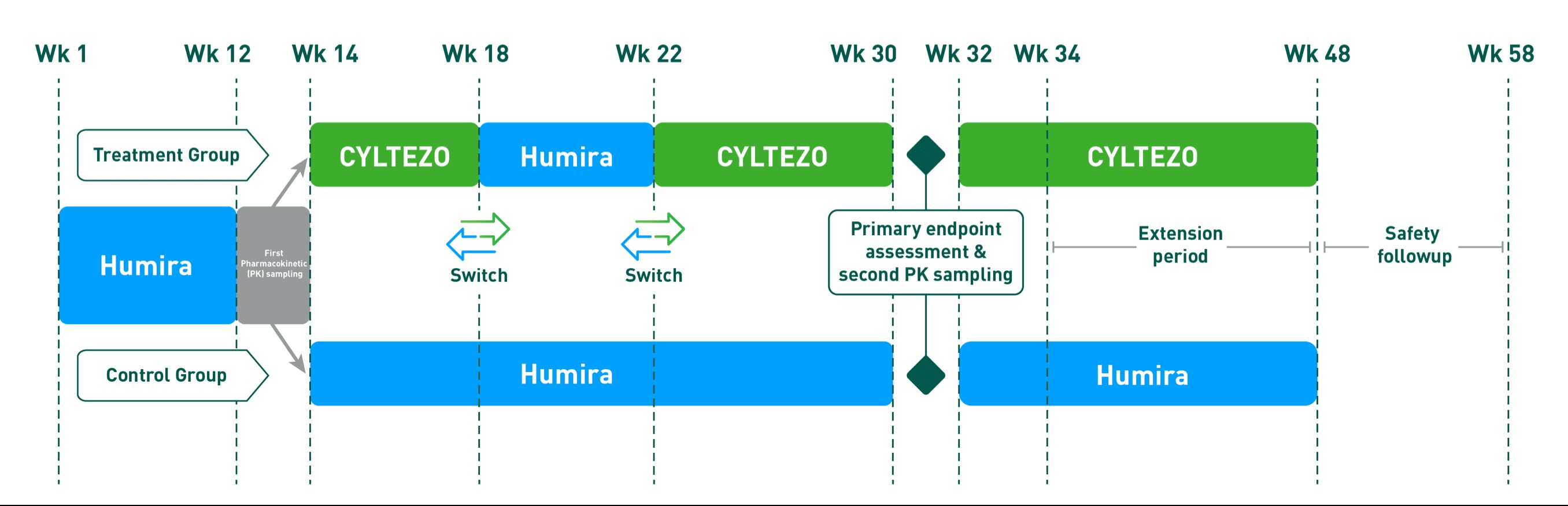 CYLTEZO VOLTAIRE-X study design for 48 weeks