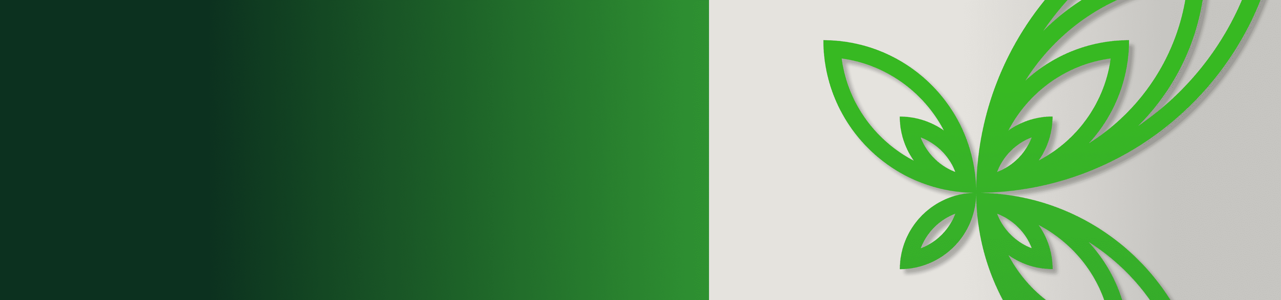 Green Flower Pattern On Grey Background Banner