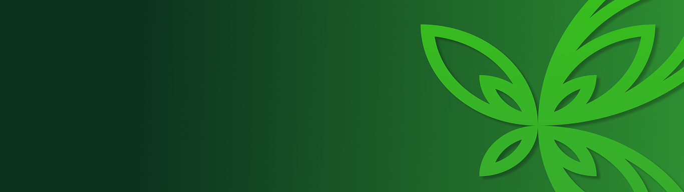 Green Flower Pattern On Green Background Banner
